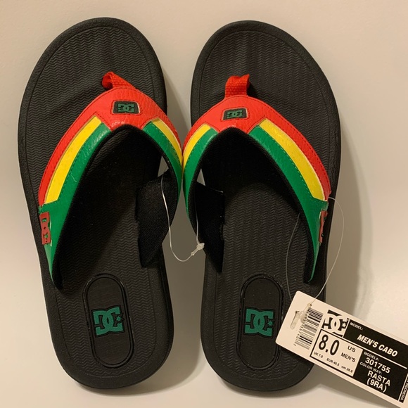 DC | Shoes | Nwt Dc Cabo Rasta Flip Flops | Poshmark